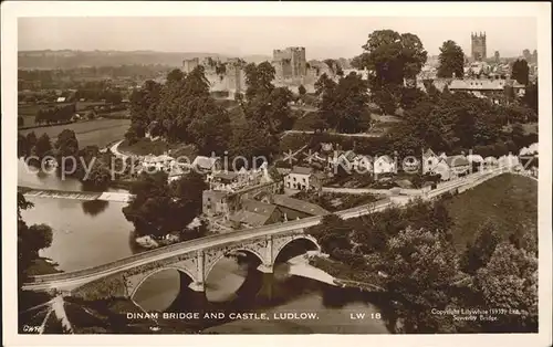 Ludlow Shropshire Dinam Bridge and Castle