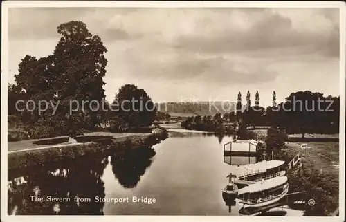 Stourport on Severn View from the Bridge Boat Valentine s Post Card