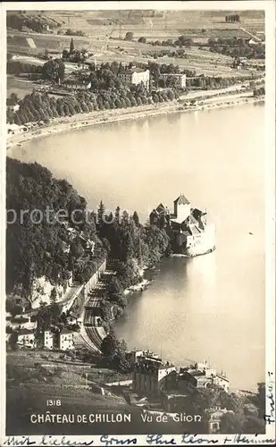 Chillon Chateau de Chillon Vue de Glion Kat. Montreux