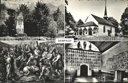 Sempach LU Winkelried Denkmal und Schlachtkapelle Kat. Sempach