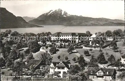 Weggis LU mit Vierwaldstaettersee und Pilatus Ferienheim COOP Kat. Weggis