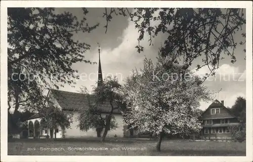 Sempach LU Schlachtkapelle und Wirtshaus Kat. Sempach