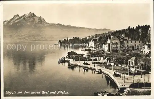 Weggis LU Vierwaldstaettersee und Pilatus Quai Kat. Weggis