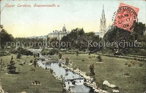 Bournemouth UK Upper Gardens Stempel auf AK Kat. Bournemouth