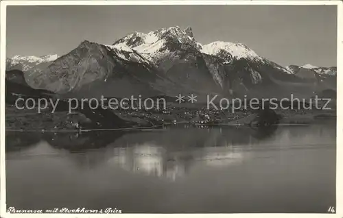 Spiez BE Thunersee mit Stockhorn Kat. Spiez