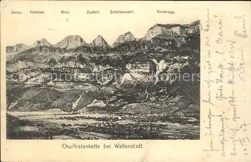 Wallenstadt mit Churfirsten / Walenstadt /Bz. Sarganserland