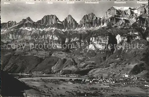 Wallenstadt mit Wallensee und Churfirsten / Walenstadt /Bz. Sarganserland