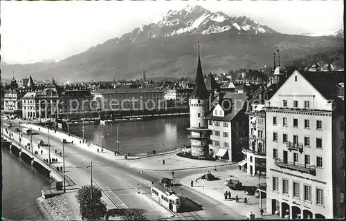 Luzern LU mit Pilatus Strassenbahn Bruecke / Luzern /Bz. Luzern City