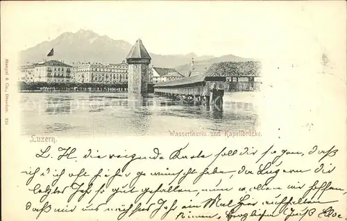 Luzern LU Kapellbruecke und Wasserturm / Luzern /Bz. Luzern City