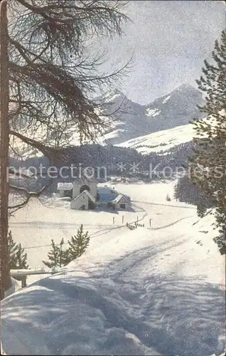 Engadin GR Winter Meierei mit Piz Albana und Julier / St Moritz /Bz. Maloja