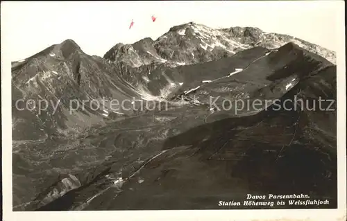 Davos Parsenn GR Station Hoehenweg bis Weisfluhjoch Bahn / Davos /Bz. Praettigau-Davos