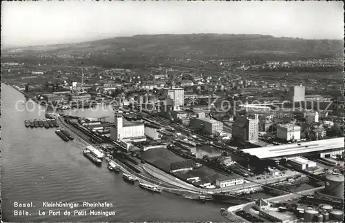 Basel BS Kleinhueninger Rheinhafen Fliegeraufnahme Kat. Basel