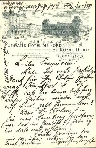 Bruxelles Bruessel Grand Hotel du Nord Nordbahnhof /  /