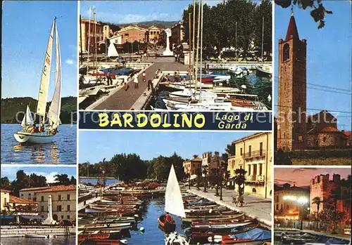 Bardolino Verona Lago di Garda Segelboote Schloss Kirchturm Kat. 