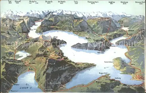 Vierwaldstaettersee SZ Panorama Kat. Brunnen