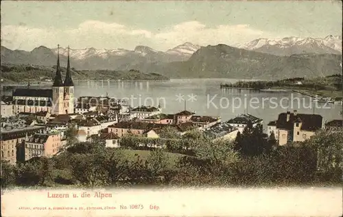 Luzern LU mit Alpenpanorama / Luzern /Bz. Luzern City