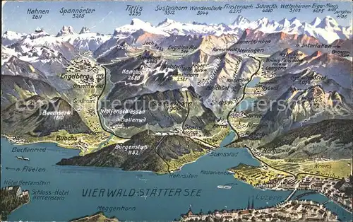Luzern LU mit Vierwaldstaettersee und Alpenpanorama / Luzern /Bz. Luzern City