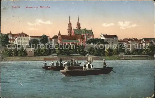 Basel BS Rhein Muenster Boote Kat. Basel