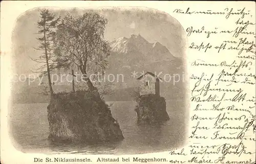 Vierwaldstaettersee SZ St Nikolausinseln Altstaad bei Meggenhorn Kat. Brunnen