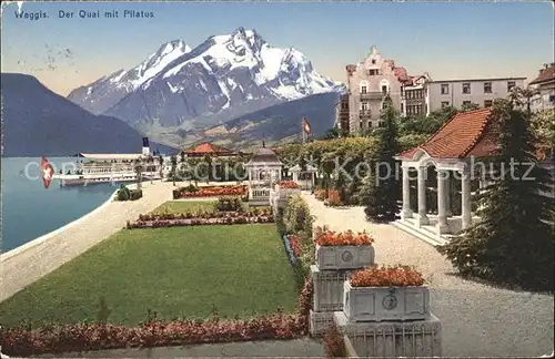 Weggis LU Quai Vierwaldstaettersee Pilatus Kat. Weggis