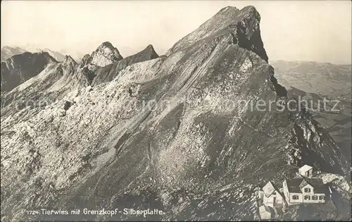 Thierwies AR mit Grenzkopf Silberplatte / Saentis /Rg. Saentis