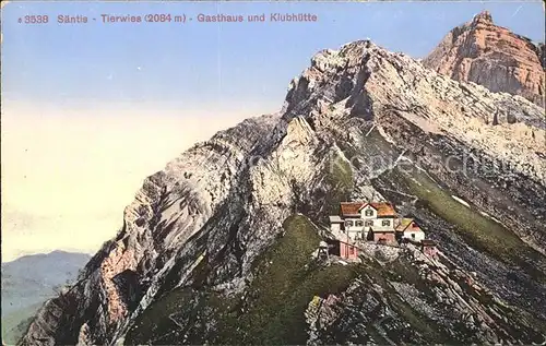 Thierwies AR mit Gasthaus und Klubhuette / Saentis /Rg. Saentis