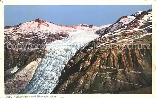 Furkastrasse und Rhonegletscher / Furka /Rg. Gletsch