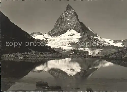 Zermatt VS Riffelsee mit Matterhorn Kat. Zermatt