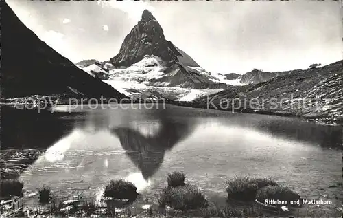 Zermatt VS Riffelsee mit Matterhorn Kat. Zermatt