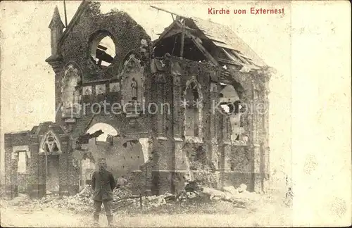 Gent Gand Flandre Zerstoerte Kirche von Externest Kriegserinnerungskarte 1. Weltkrieg /  /