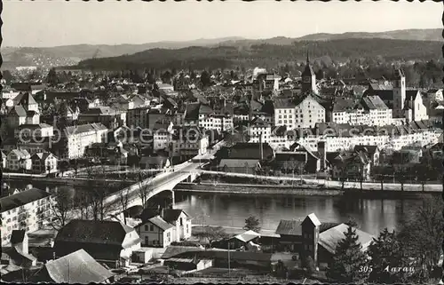 Aarau AG Stadtblick mit Aare Kat. Aarau