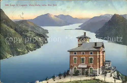 Lago di Lugano Visto dalla vetta Mte Bre Kat. Italien