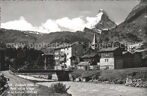 Zermatt VS Pont sur la Viege et le Cervin Kat. Zermatt