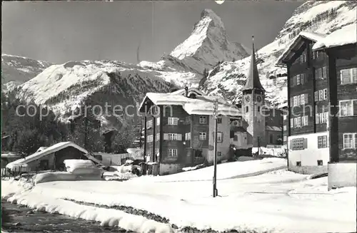 Zermatt VS Dorfmotiv mit Matterhorn Kat. Zermatt