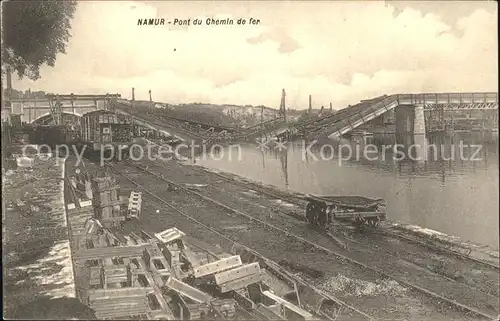 Namur Wallonie Pont du Chemin de fer detruit zerstoerte Eisenbahnbruecke 1. Weltkrieg /  /