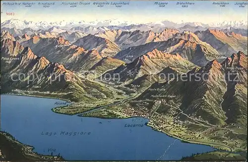 Lago Maggiore Panoramakarte Kat. Italien