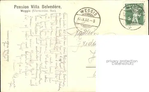 Weggis LU Pension Villa Belvedere Vierwaldstaettersee Boot Kat. Weggis