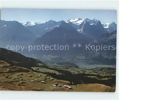 Hasliberg Kaeserstatt Panorama von Hohbuehl Wetterhorngruppe Moench Eiger / Hasliberg /Bz. Oberhasli