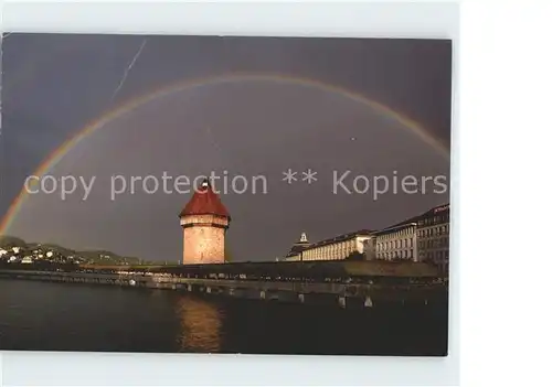 Luzern LU Kapellbruecke Regenbogen / Luzern /Bz. Luzern City