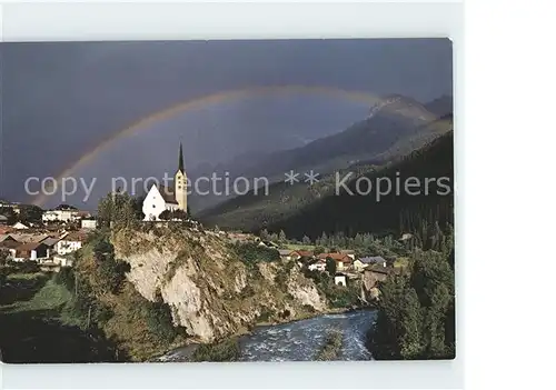 Bad Scuol Kirche Inn Regenbogen Kat. Scuol