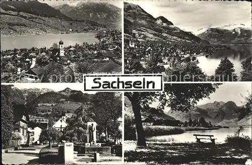 Sachseln OW Panorama Dorfpartie Sarnersee Kat. Sachseln