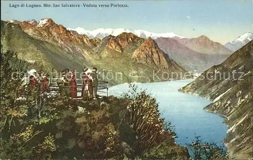 Lago di Lugano Mte San Salvatore Veduta verso Porlezza Kat. Italien