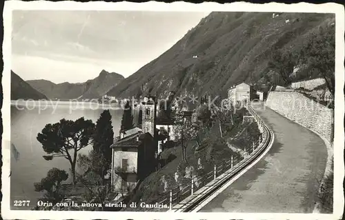 Oria Lago di Lugano con la strada di Gandria / Lugano /Bz. Lugano City