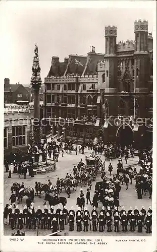 Leamington Spa Coronation Procession Royal Carriage leaving the Abbey Kat. Royal Leamington Spa