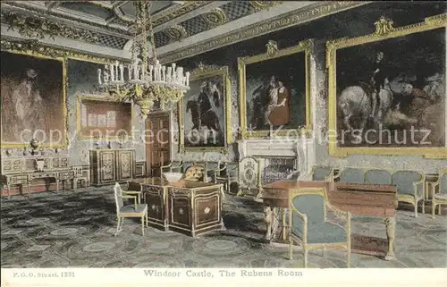Windsor Castle The Rubens Room Kronleuchter Gemaelde Kat. City of London