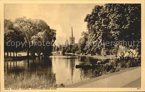 Stratford Upon Avon Holy Trinity Church River Kat. Grossbritannien