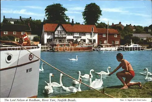 Reedham The Lord Nelson Boat Swan River Yare Norfolk Broads