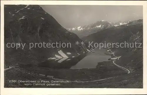 Oberalpsee und Pass mit Galenstock vom Calmott gesehen Kat. Andermatt