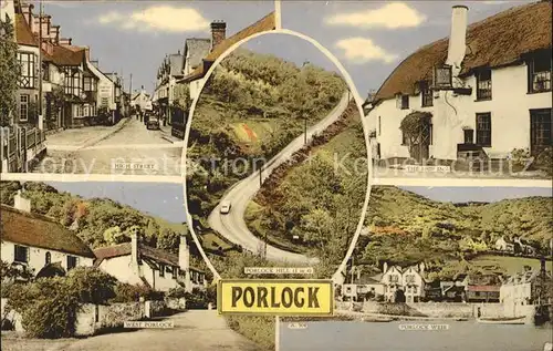 Porlock Weir Partial views High Street Ship Inn Porlock Hill Kat. Porlock