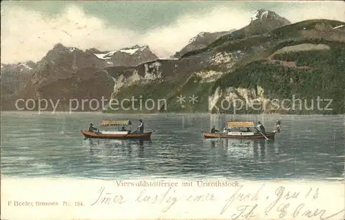 Vierwaldstaettersee SZ mit Urirotstock Bootspartien Kat. Brunnen